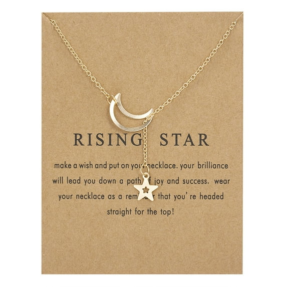PPgejGEK Womens Necklaces Star Pearl Tassel Paper Card Necklace Pendant Clavicle Chain for Valentine's Day Mother's Day Christmas Birthday Gifts