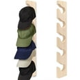 thumbnail image 1 of PPgejGEK Wooden Vertical Hat Rack with 5 Traceless Clips, 16 Inches/40.6 cm Wall Mounted Baseball Cap Organizer for Entryway Laundry Room Space Saving Storage Holder, 1 of 9