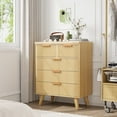 thumbnail image 1 of PPorfamilia 5 Drawer Dresser for Bedroom, Boho Fluted Chest of Drawers for Nursery, Living Room, Entryway, Natural, 1 of 12