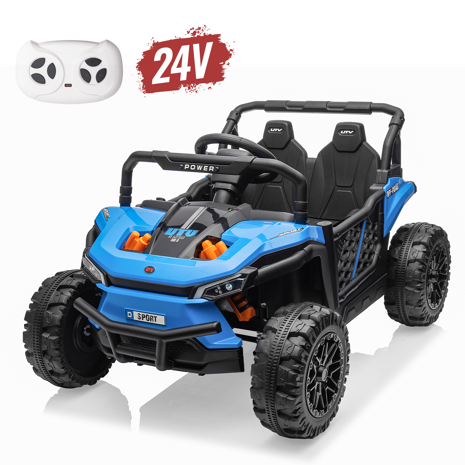 PPorfamilia Ride on Cars for Kids, 24V Battery Powered Electric UTV Car