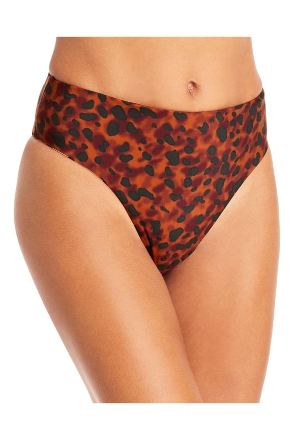 Womens High Leg Animal Print Swim Bottom Separates