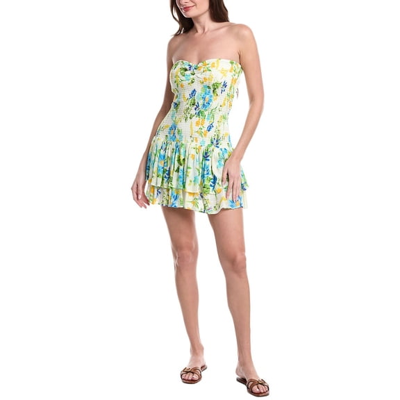PQ Swim womens  Marie Ruffle Dress, M/L, Blue