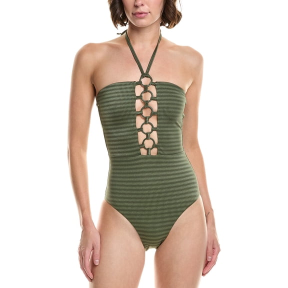 PQ Swim womens  Ring Link One-Piece, l, Green