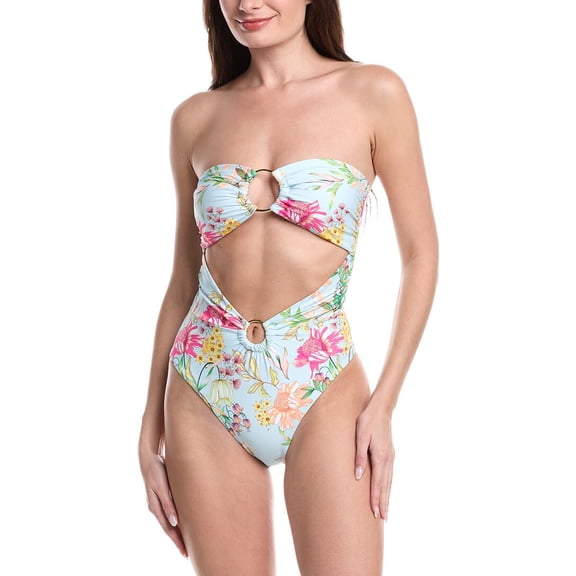 PQ Swim womens  Strapless Ring One Piece, m, Yellow