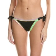 PQ Swim womens x Solange Ferrarini Crochet Trim Full Bikini Bottom, s, Black