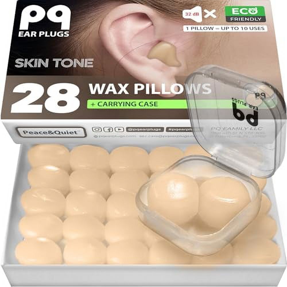 PQ Wax Ear Plugs for Sleeping 28 Silicone Wax Earplugs for Sleeping