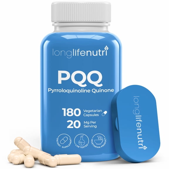 PQQ 20 mg 120 Vegetarian Capsules | Pyrroloquinoline Quinone Supplement | Supports Heart and Cognitive Function | Improve Overall Sleep Quality | Made in USA | Vegan Powder Non GMO Gluten & Soy Free