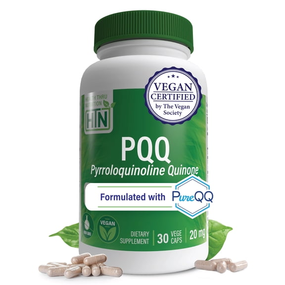 PQQ 20mg (as PureQQ) 30 Vegecaps (Non-GMO) by Health Thru Nutrition