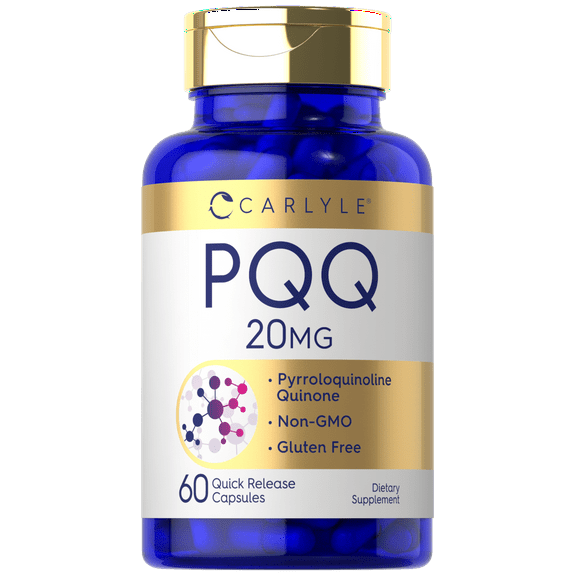 PQQ Supplement 20 mg | 60 Capsules | Non-GMO and Gluten Free | By Carlyle