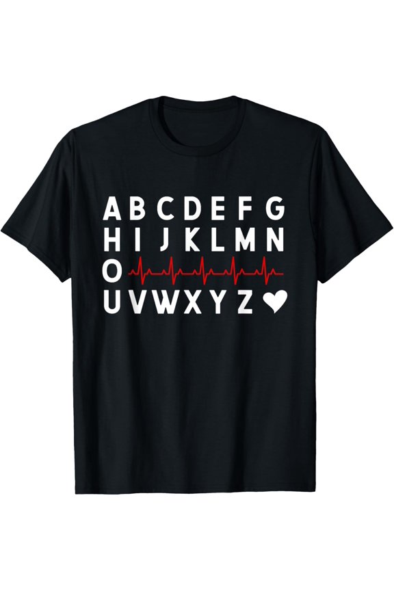 PQRST Nurse EKG Heart Rhythm Nursing Student RN Nurse ABC's T-Shirt