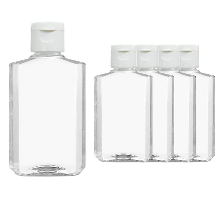 50 Pack Mini Empty Plastic Bottles with Flip Cap, 2 oz Refillable