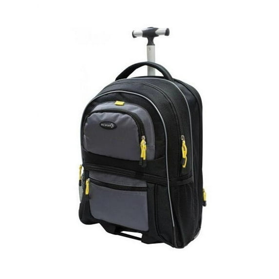 PR-93119-010 19 in. Rolling Backpack, Black & Gray