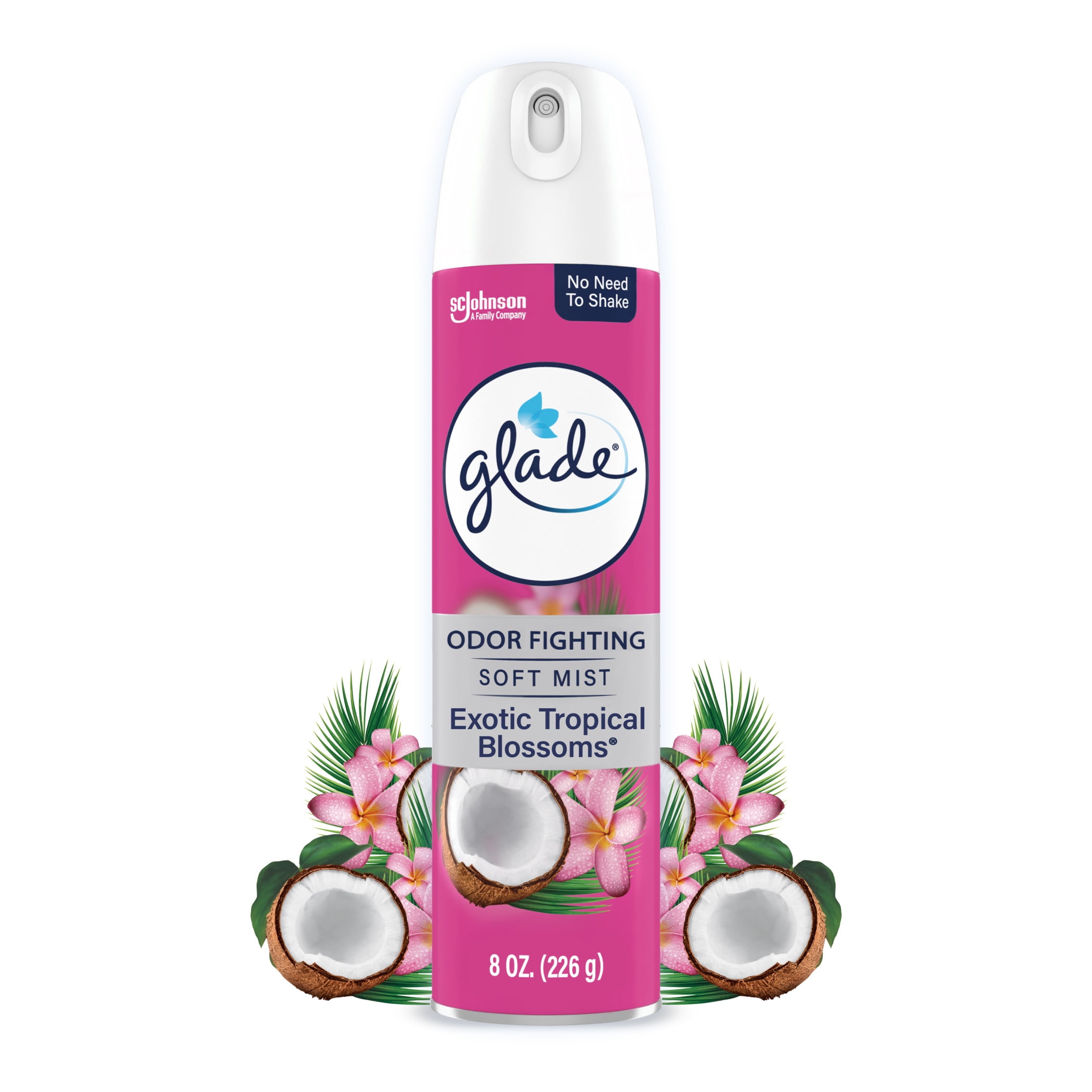 Glade Odor Fighting Soft Mist Air Freshener Room Spray, Exotic Tropical Blossoms, 8.0oz, 1pk