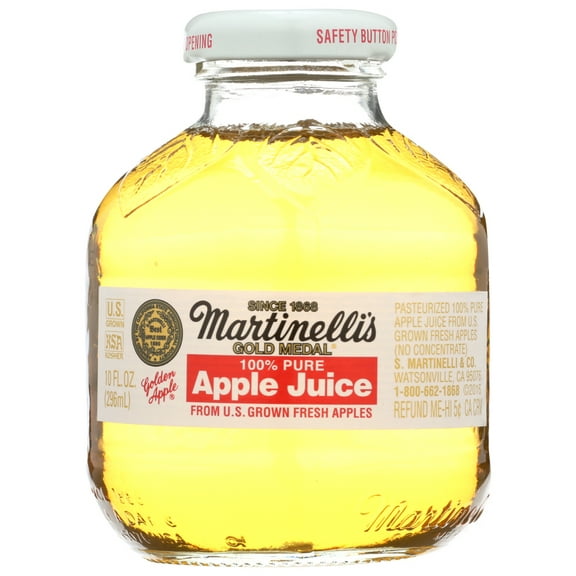 PR MartinelliS Apple Juice, Bottle, 10 fl oz., Pack of 12