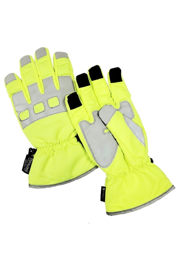 PR1103-L, Men's Hi-Viz Controller Gloves, Anti-Slip Grip, Touch Screen, Thinsulate Lined, 100% Waterproof