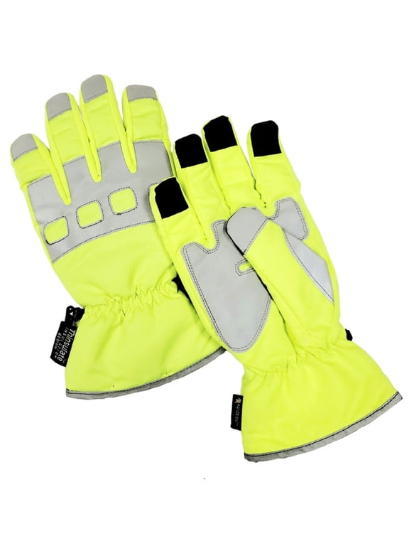 PR1103-L, Men's Hi-Viz Controller Gloves, Anti-Slip Grip, Touch Screen, Thinsulate Lined, 100% Waterproof