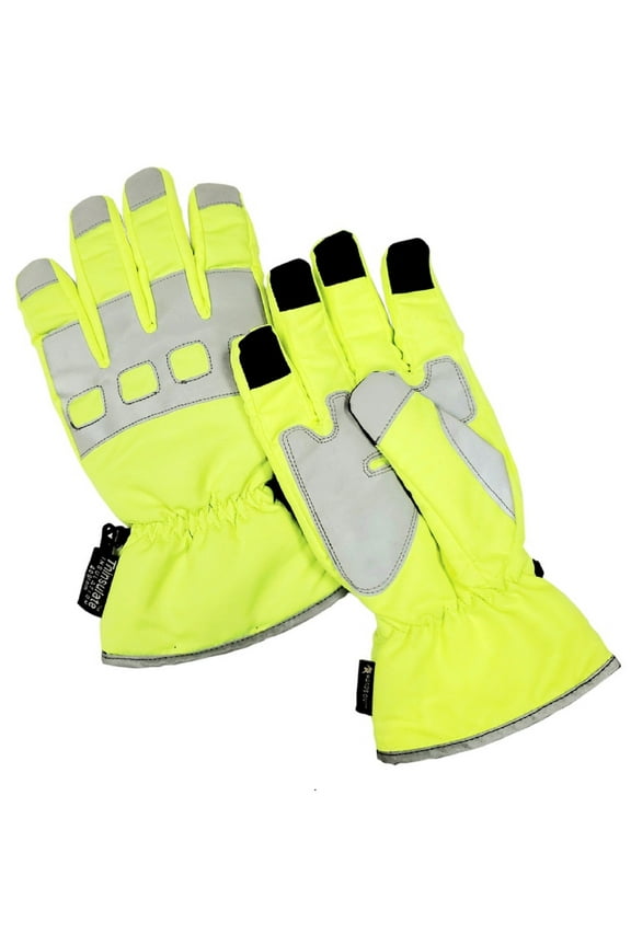 PR1103-XL, Men's Hi-Viz Controller Gloves, Anti-Slip Grip, Touch Screen, Thinsulate Lined, 100% Waterproof