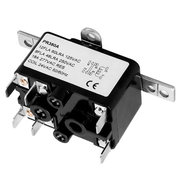 PR380 24V AC Heavy-Duty Fan Relay - SPST Single Pole with Universal Bracket