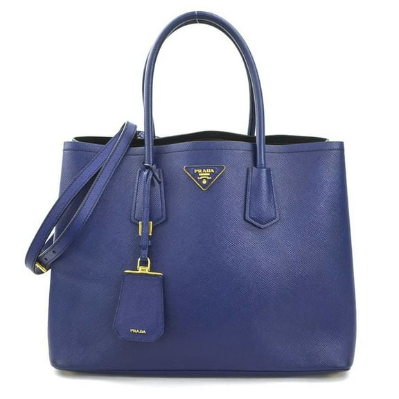 Pre-Owned PRADA handbag leather blue ladies r10346a (Good)