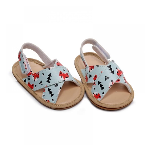 PRAETER Summer Fashion Baby Girl Boy Cross Strap Sandals Toddler Rubber Sole Anit-slip Walkers Shoes