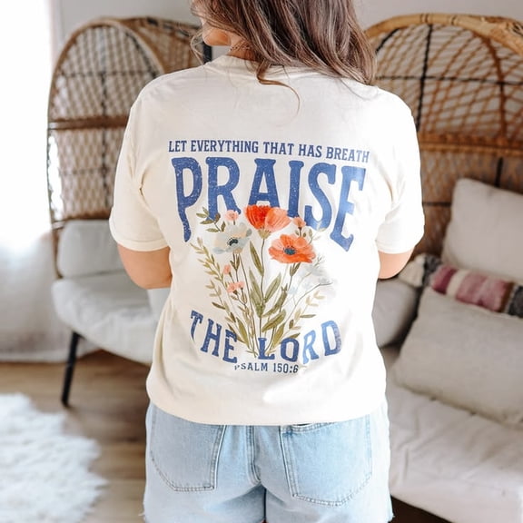 PRAISE THE LORD GRAPHIC T1EE IVORY