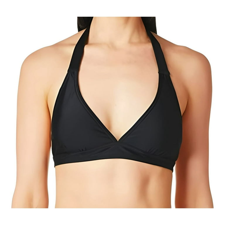 PRANA Women s Lahari Halter V Neck Triangle Top Black Large