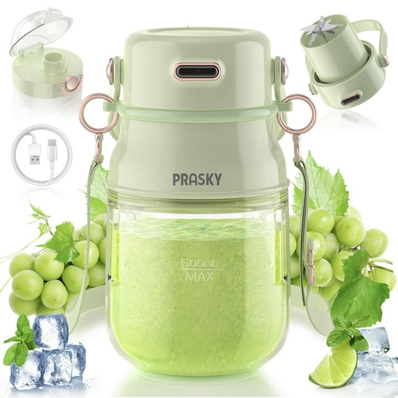 PRASKY Portable Blender, BPA Free 27oz for Juicer, Smoothies and Shakes (Green)