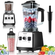 PRASKY Countertop Blender, 2-in-1 Professional Blender, 68oz Capacity 1000W 6 Speeds Blender for Kitchen with 25oz to-go Cup (White)