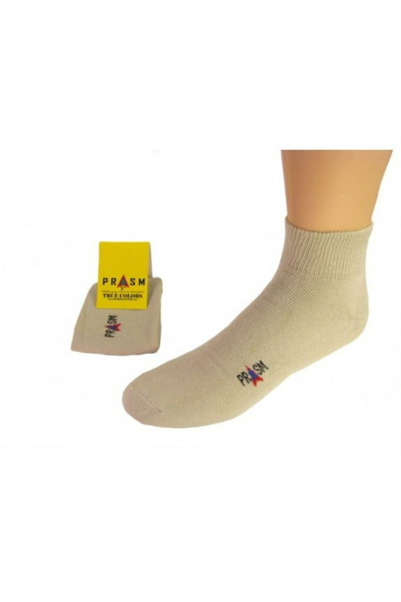 PRASM (Premium Egyptian Cotton) MENS Anklet Socks - 3 PACK-Khaki