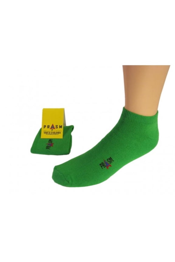 PRASM (Premium Egyptian Cotton) MENS Low-Cut Ankle Socks - 3 PACK-Bright Green