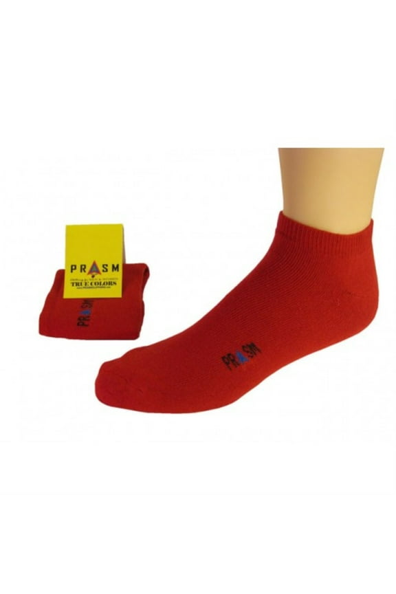 PRASM (Premium Egyptian Cotton) MENS Low-Cut Ankle Socks - 3 PACK-Dark Red