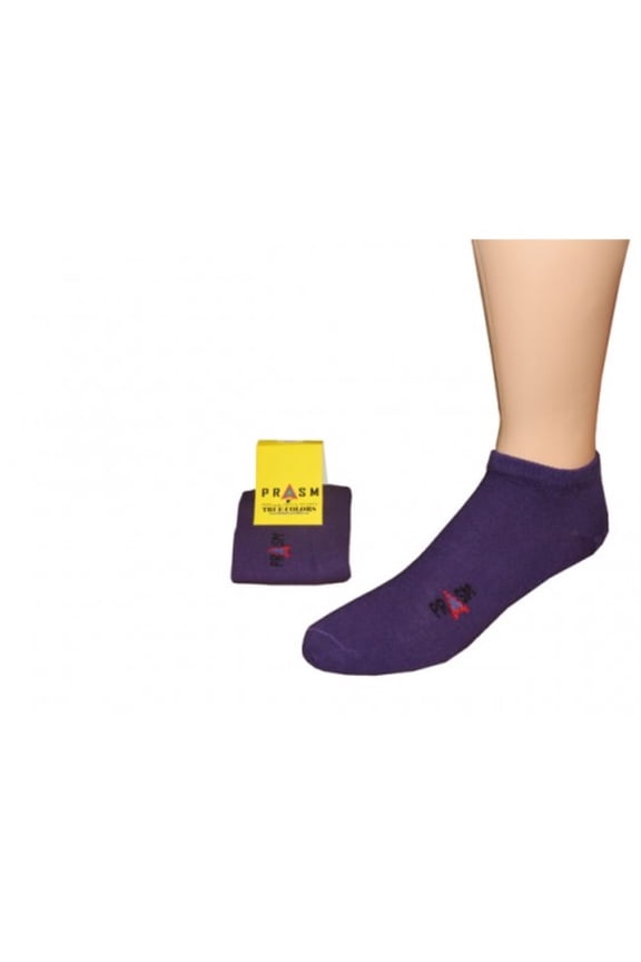 PRASM (Premium Egyptian Cotton) MENS Low-Cut Ankle Socks - 3 PACK-Purple