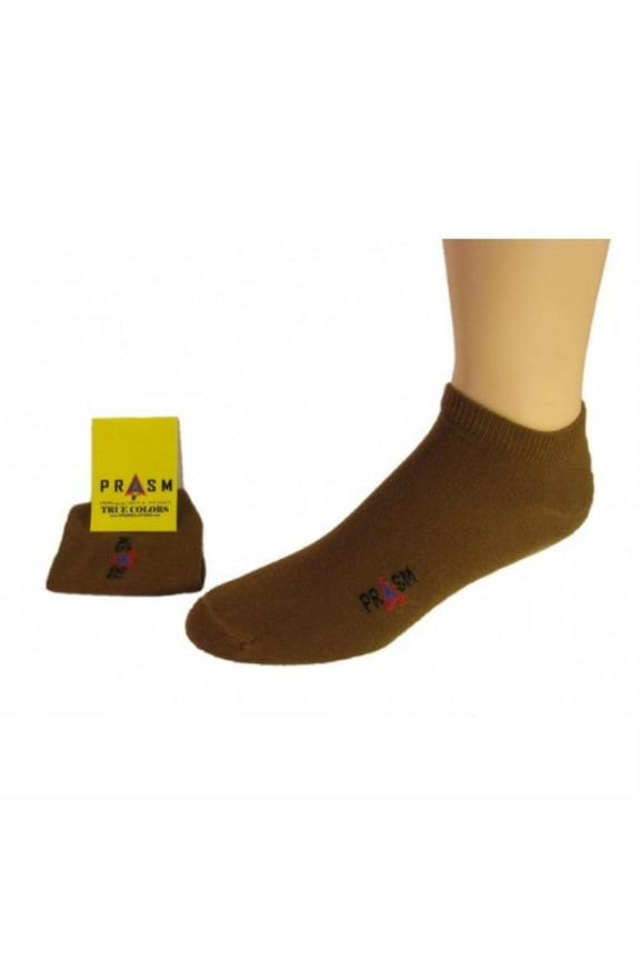 PRASM (Premium Egyptian Cotton) MENS No-Show Ankle Socks - 1 PAIR-Brown