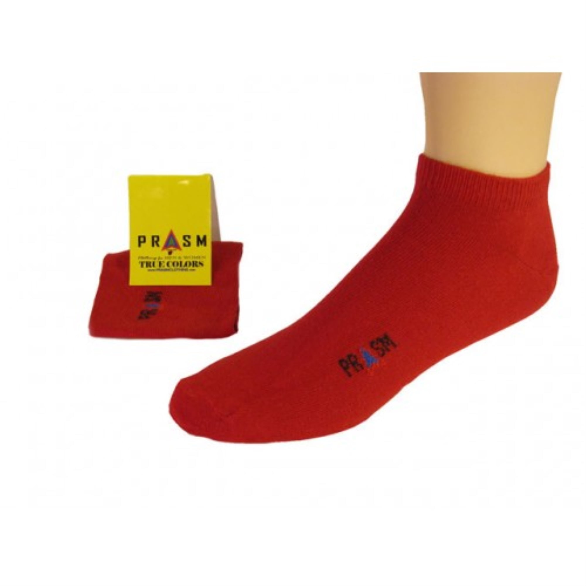 PRASM (Premium Egyptian Cotton) MENS No-Show Ankle Socks - 1 PAIR-Dark Red