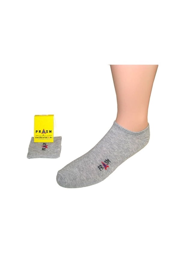 PRASM (Premium Egyptian Cotton) MENS No-Show Ankle Socks - 1 PAIR-Light Grey