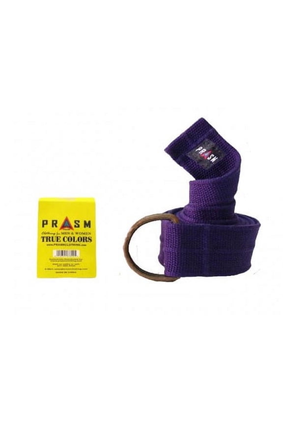 PRASM Unisex D-Ring Canvas Belt - Purple - S