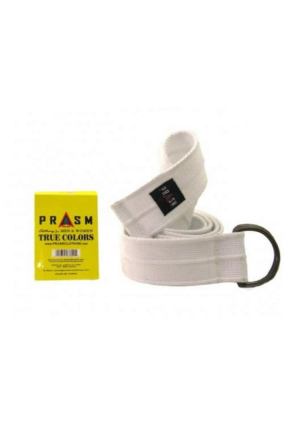 Unisex D-Ring Canvas Belt - White - L