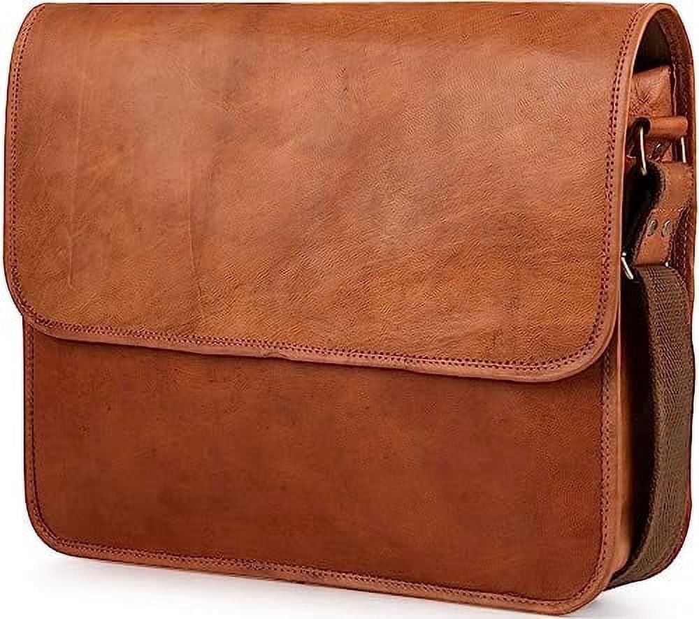 PRASTARA Leather Messenger Bag Ghent, Briefcase for Men and Women