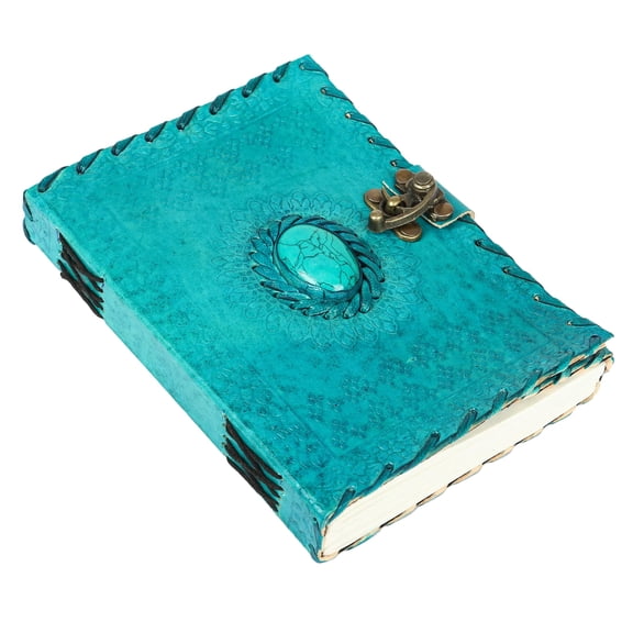 PRASTARA Leather Travel Writing Journal Handmade - 100% Pure Genuine Leather Diary Vintage Unique for Men Women | Used in Home School Office (5x7Inches, OCEAN BLUE)