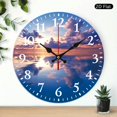 thumbnail image 1 of PRATYUS 10 Inch Wooden Wall Clock Sky Clouds Sunset Print Decor 10x10in, 1 of 8