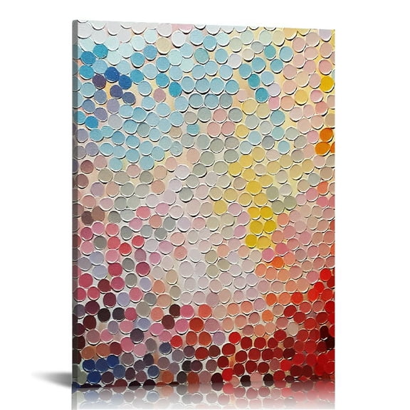 PRATYUS 16x20 in / 12x16 in Decorative Painting Abstract Art Oil Painting Red and White Texture Canvas Art Painter House Wall Decoration Art Modern 12x16 in