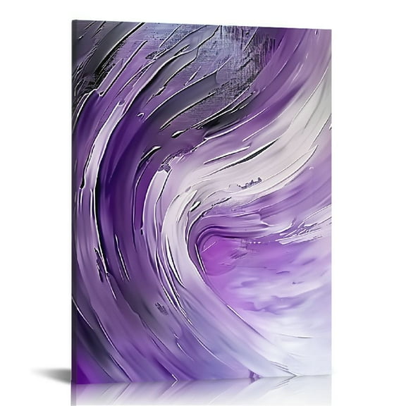 PRATYUS 16x20 in / 12x16 in Purple and Gray Abstract Canvas Wall Art Decor Modern Abstract Pictures HD Print Artwork Wall Art for Living Room Wall Decor Home Office Bathroom Bedroom Decor 12x16 in