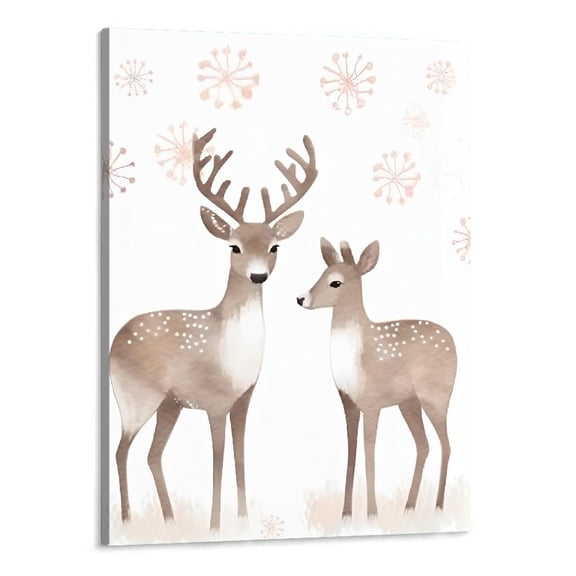 PRATYUS 16x20in Canvas Wall Art Picture for Living Room Bedroom Christmas Elk 16x20in