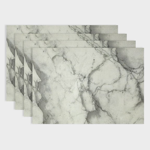 PRATYUS 4pcs Marble Sculpture Party Table Linen Placemat Set for Birthday Parties, Christmas, Restaurants, Buffets, Home Decoration 18x12in