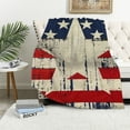 thumbnail image 1 of PRATYUS 4th of July, Memorial Day Independence Day Red Stripe Blue Star Flannel Throw Blanket for All Seasons Blanket Exquisite Gifts 40x50in, 1 of 6