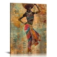 thumbnail image 1 of PRATYUS  African American Canvas Wall Art Painting Retro Style Black Woman Ethnic Ancient Theme Picture Prints Girl Room Black Art Painting Bedroom Bathroom Decor Ready to Hang, 1 of 5