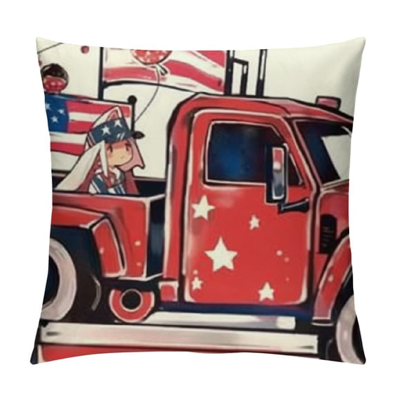 PRATYUS America The Beautiful Let Freedom Ring Throw Pillow Covers,Freedom 4th of July Independence Memorial Day Patriotic Cushion Case for Sofa Couch 12x12in