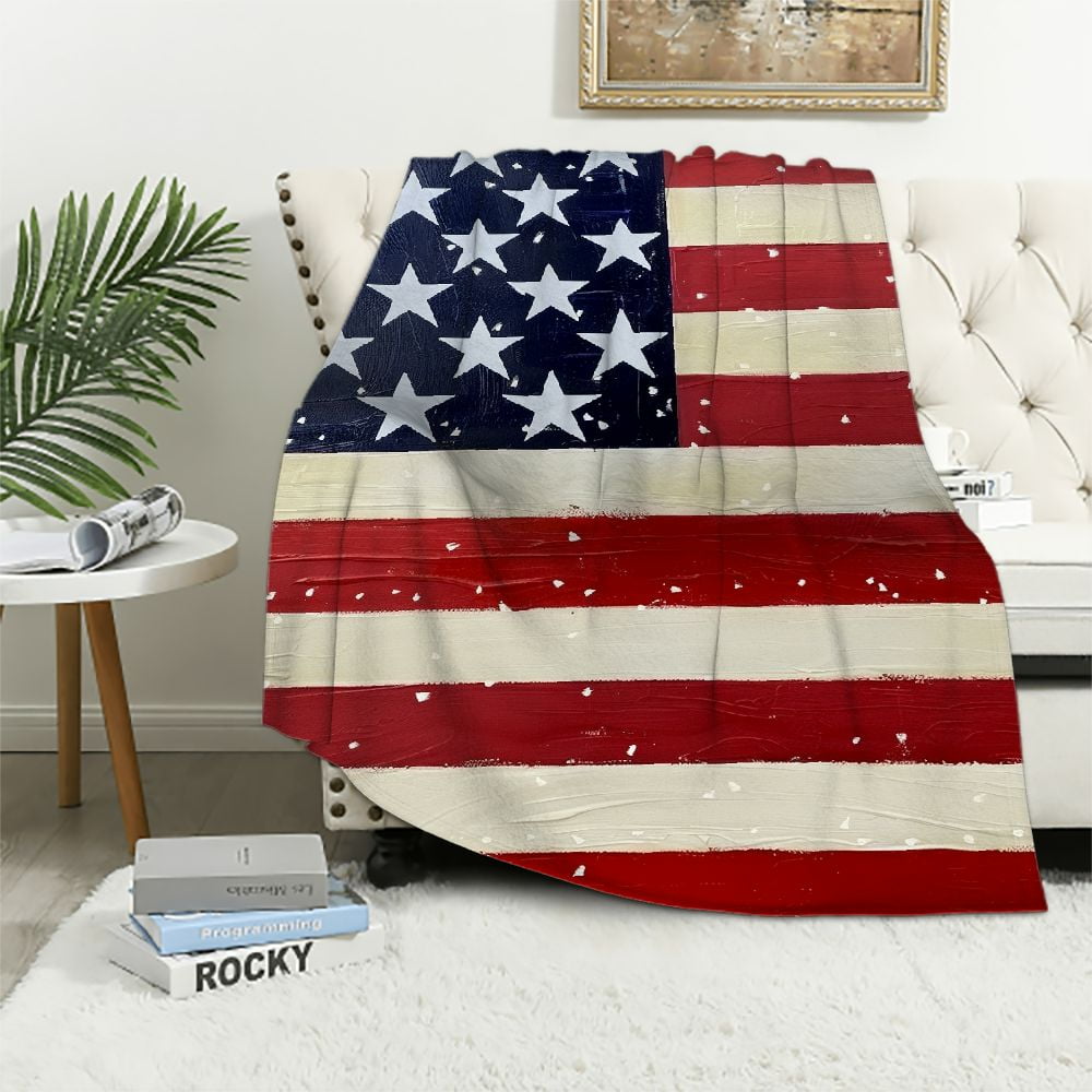 PRATYUS American Flag Throw Blanket,USA Flag Blanket for Patriotic, Men ...