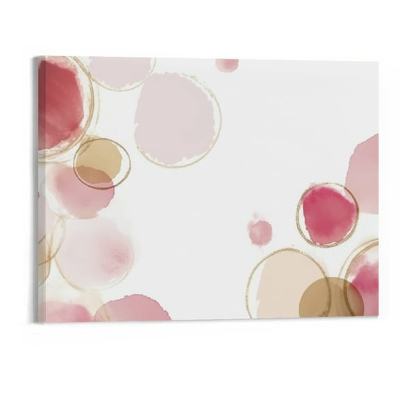 PRATYUS Art Modern Fall Decor Bubble Pink Canvas Wall Art Picture 20x16in for Living Room Bedroom 20x16in