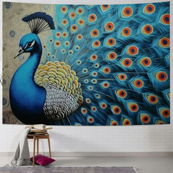 PRATYUS Beautiful Peacock Tapestry Wall Hanging Art Deco Tapestries for Bedroom Living Room Dorm 40x60inch